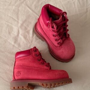 Timberland Toddler size 4 Red Lace-Up Boots